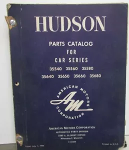 1955-56 Hudson Dealer Parts Catalog Book Wasp Hornet Super Custom AMC Original - Picture 1 of 10