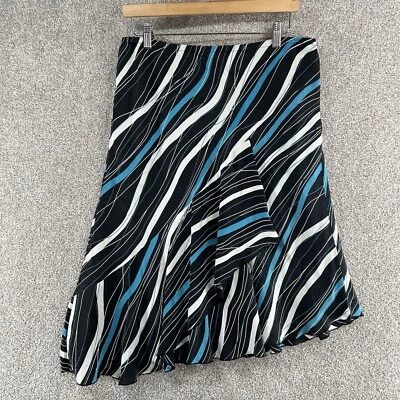 Worthington женская юбка размер 16 черный синий белый многоцветный с подкладкой - Изображение 1 из 4