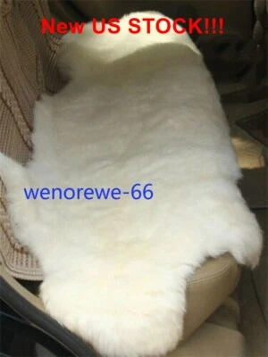 US STOCK 100% Genuine Sheepskin Fluffy Fur Rug 24"*39" Windward Natural Soft Mat - Image 1 of 4