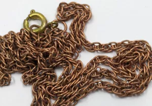Vintage Copper Colored & Brass Spring Clasp Rope Chain 17-1/2" Long 6 Piece Lot - Picture 1 of 11