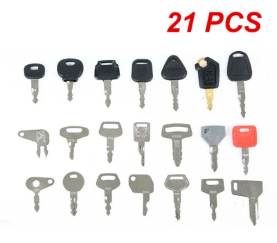 21 Excavator Plant Digger Keys Master Set BOBCAT KUBOTA HITACHI JCB KOMATSU CAT
