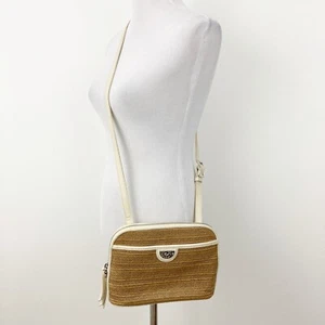 Brighton Jojo Straw Organizer Crossbody Bag Wheat White Pretty Tough Collection - Picture 1 of 17