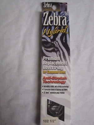 NEW ZEBRA HYBRID PREMIUM REPLACEMENT ANTI STRETCH COMPOUND BOW STRING 102-1/2" - Image 1 of 3