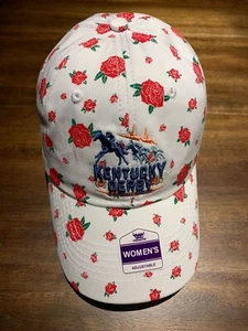 2021 Kentucky Derby 147 Rose Print White Horse Racing Hat NEW - Picture 1 of 3