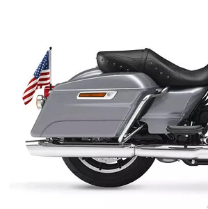Saddlebag Flagpole Guard Clamp On American US Flag Pole Fit For Harley Touring - Picture 1 of 12