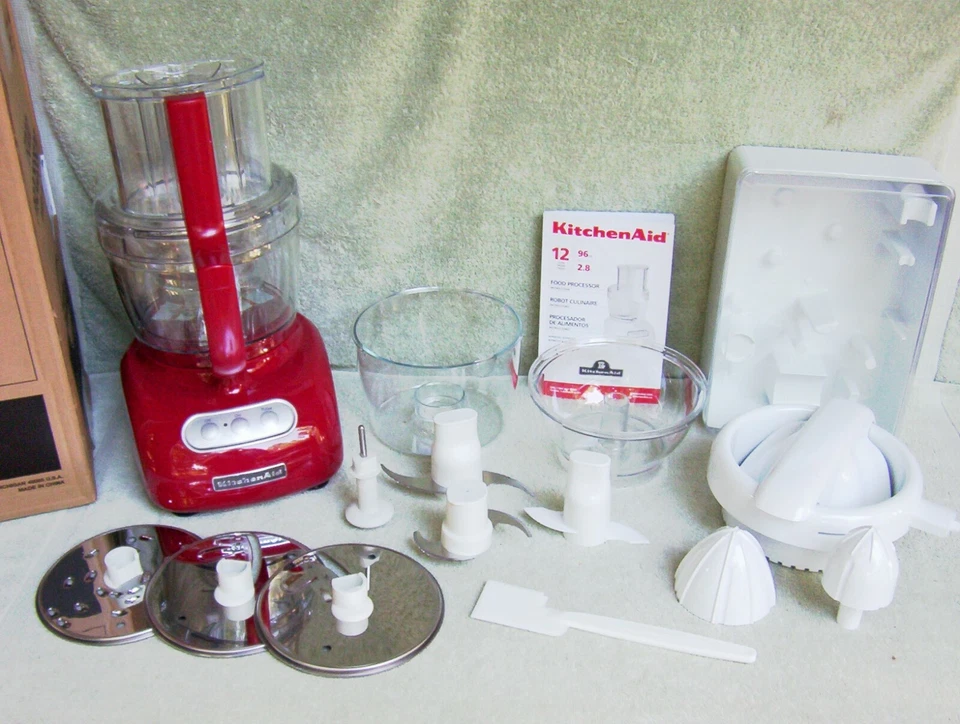 NIB KITCHENAID 12-CUP WIDEMOUTH FOOD PROCESSOR w/ 18 ACCESSORIES ~RED~ SAVE $130 - Image 1 of 1