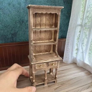 1/12 Scale Dollhouse Miniatures Furniture Vintage Storage Cabinet Bookcase Wood - Picture 1 of 9