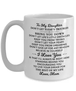 Great Mom To My Daughter Tea Cup, Meaningful Gift Mug from Mother Mama Mommy Mum - Picture 1 of 4