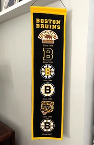 NHL Boston Bruins Logo Pennant Felt Wall Hanging Banner Vintage Hockey - Picture 1 of 5