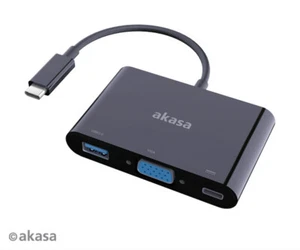 Adaptador Akasa AK-CBCA02-15BK tipo C a VGA y suministro de energía - Imagen 1 de 2