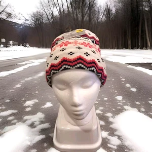 Invierno Mujer Rosa y Multi Navidad Gorro Doble Tejido Gorra por Mission Ridge - Imagen 1 de 6