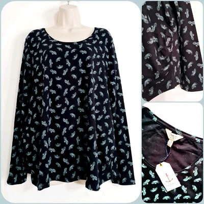 Seasalt Size 18 RRP £30 BNWT Black Floral Pattern Jersey Maternity Blouse Top  - Image 1 of 4