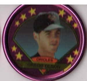 1990 Topps Coins Baltimore Orioles Baseball Card #3 Gregg Olson