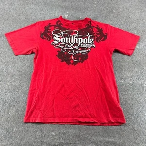 VINTAGE Southpole Shirt Mens 2XL Red Graphic Cyber Cross Skater Goth Emo Y2K - Picture 1 of 8