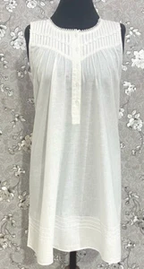 SoieRose Victorian White 100% Cotton Sleeveless Nightgown - SR-1086 - Picture 1 of 6
