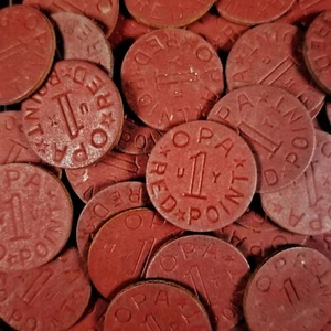 1944 US WWII OPA Red Ration Token Collectible WW2 Collection Rare Old War Coin - Picture 1 of 1