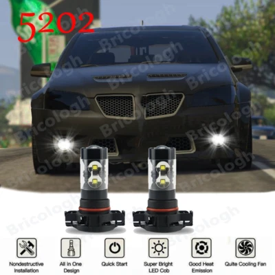 Kit de faros LED 5202 6000K blancos antiniebla para Pontiac G8 2008-2009 Foto 1 de 4
