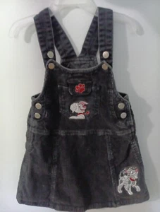 Vintage Disney 101 Dalmatians Dogs Embroidered Corduroy Dress Girl's Size 4/5 - Picture 1 of 5
