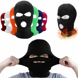 Cappello tattico berretto sci maschera integrale 3 fori invernale passamontagna cappuccio berretto - Foto 1 di 22