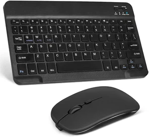 Wireless Rechargeable Bluetooth Keyboard and Mouse Combo Ultra Slim Full-Size - Picture 1 of 23