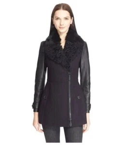 Burberry Brit Gradbridge Genuine Shearling Leather Trim Coat 2 US $1,995 - Picture 1 of 10