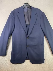 Blazer SuitSupply Hombre 48 Azul Lana Cachemira Habana Pico Solapa Sin Estructura - Imagen 1 de 15