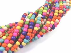 1 Strang Perlen 4mm Stein Mix bunt rund  - Bild 1 von 1