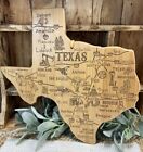 Totally Bamboo Destination Texas State Shaped Cutting Board Map of Cities New