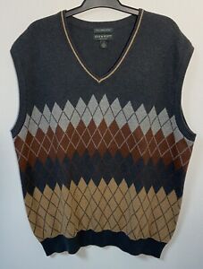 Lyle & Scott Men’s Sweater Vest Argyle Cotton Large