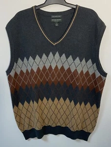 Lyle & Scott Men’s Sweater Vest Argyle Cotton Large - Picture 1 of 7