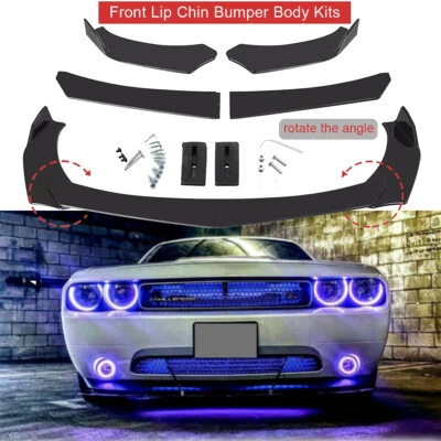 Glossy Black Front Bumper Lip Splitter Spoiler For Dodge Challenger SRT R/T SXT Foto 1 de 4