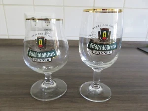 2x alte edle Biergläser Feldschlößchen Pilsener Reklame Werbung TOP + + + - Bild 1 von 11
