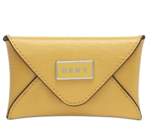Dkny Gigi Leather Envelope Card Case Color Yellow NWT