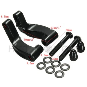 Black Mirror Relocation Extension Adapter Kit For Harley Davidson Motorcycles - Picture 1 of 8