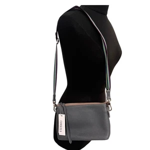 Consuela Midtown Keanu Gray Leather Crossbody Bag  NWT 9x6.25x2.5 - Bild 1 von 16
