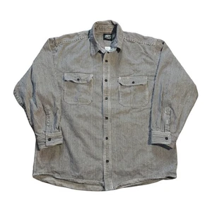 Key Western Eisenbahn Arbeitshemd Herren XL Streifen Knopfleiste Workwear Langarm - Bild 1 von 7