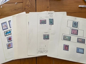 Fiji Fine Mint QEII Stamp Collection on Album Pages Nice Clean Lot No Res - Picture 1 of 1