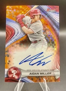 ๐ฅ๐ฅ2024 BOWMANS BEST ORANGE REFRACTOR AUTO SP #B24-AM AIDAN MILLER 9/25๐ฅ๐ฅ - Picture 1 of 6