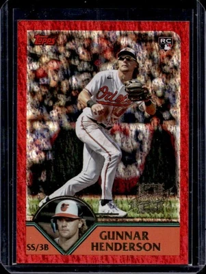 2023 Topps Archives Gunnar Henderson RC Red Hot Foil Rookie #45/50 Orioles - Image 1 of 2