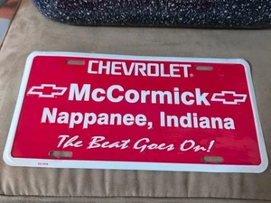 McCormick Chevy Nappanee Indiana Dealership License Plate - Picture 1 of 2