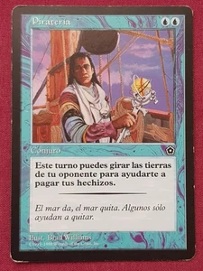 Magic The Gathering SPANISH PORTAL SECOND AGE PIRACY blue card MTG - Picture 1 of 2