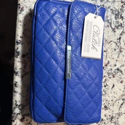 NUEVO DAMSEL Daphne Kari's Bolso sin asas Bandolera Azul Acolchado Oculto Cartera de Transporte Foto 1 de 4