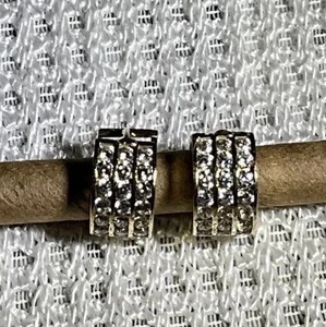 New 14K Genuine Diamond Huggie Earrings YG - Picture 1 of 9
