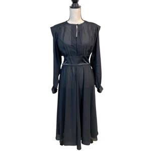 Vintage Plaza South 90’s Black Satin and Crepe Semi Formal Dress Size 10 - Picture 1 of 8