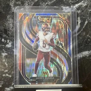 Panini Select Jayden Daniels Premier 2024 rojo azul choque Prizm RC Commanders - Imagen 1 de 1