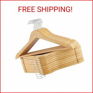 ELONG HOME Wooden Hangers, 20 Pack Wood Hangers with Extra Smooth Finish, Precis - Picture 1 of 2