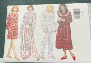 Vintage Butterick Muster # 4214 Misses lange Nachthemden 4 Ansichten Gr. XS-M ungeschnitten - Bild 1 von 2