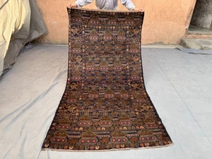 4x7 Vintage Afghan Hand-Knotted War Rug, Nomadic Soft Wool Oriental Area Rug - Picture 1 of 12