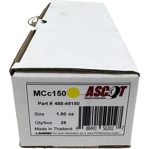 Ascot MC Style Coated Lead Clip-On Wheel Weight 1.50oz - Box of 25 - Picture 1 of 1