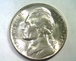 Gema de níquel Jefferson de plata 1943-S gema sin circular sin circular BONITA MONEDA ORIGINAL - Imagen 1 de 2